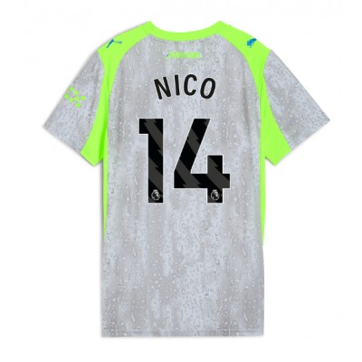 Camiseta Manchester City Nico Gonzalez #14 Tercera Equipación Replica 2025-26 para mujer mangas cortas Camiseta Manchester City Nico Gonzalez #14 Tercera Equipación Replica 2025-26 para mujer mangas cortas